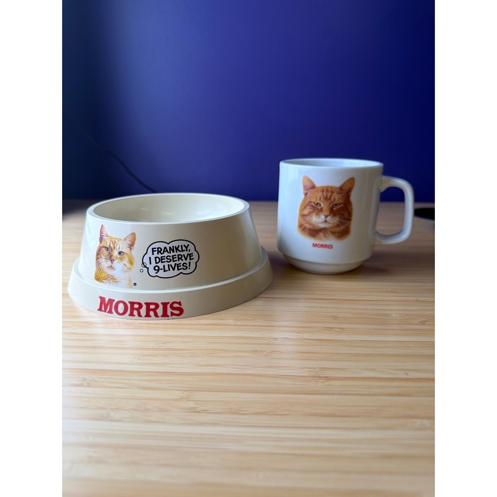 Vintage Morris The Cat StarKist Bowl Mug Set 1977 Advertising Promo